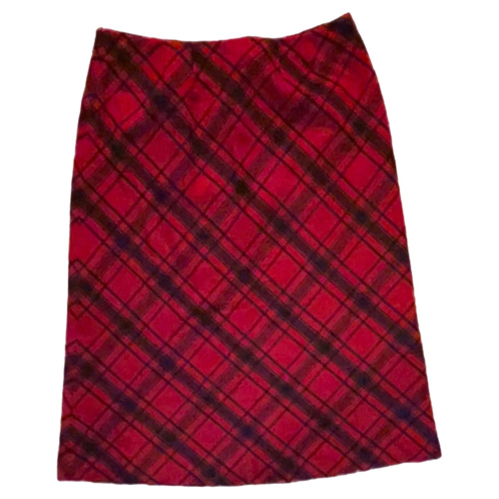 Vintage Women’s Kate Hill Buffalo Plaid Skirt Kilt Sz 18W 100% Pure Wool Tartan